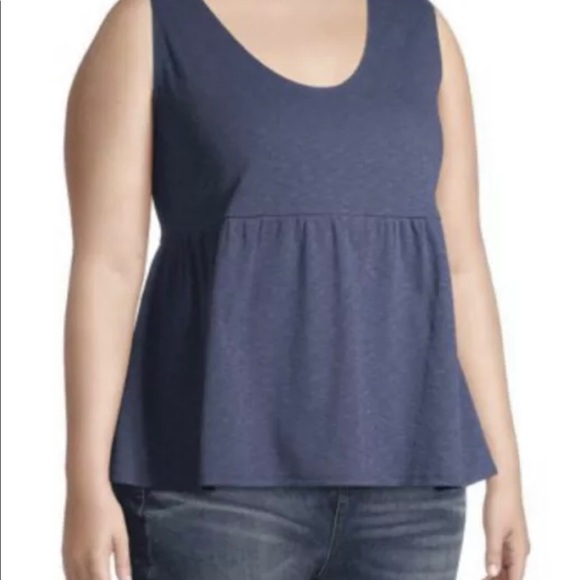 Terra and Sky Womens Smock Style Tank Top size 1X 16 W-18W blue Smock New - Picture 2 of 6